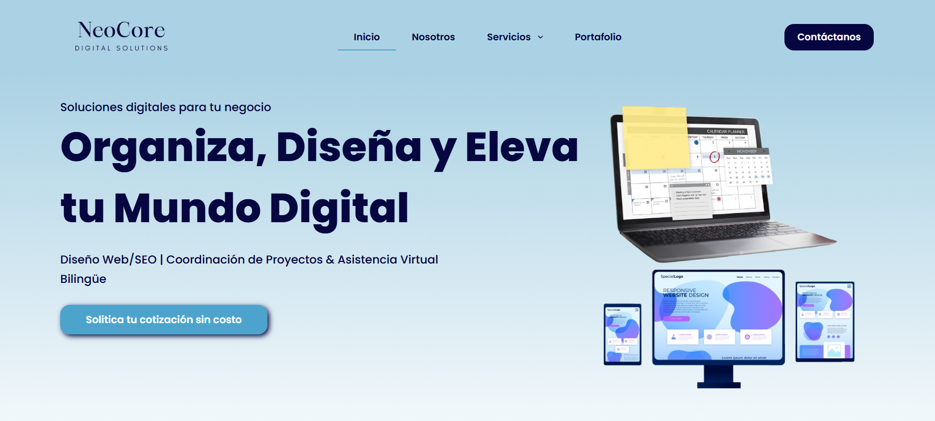 Captura de pantalla del sitio web de Róbalo Tours, proyecto de diseño web realizado por NeoCore Digital Solutions